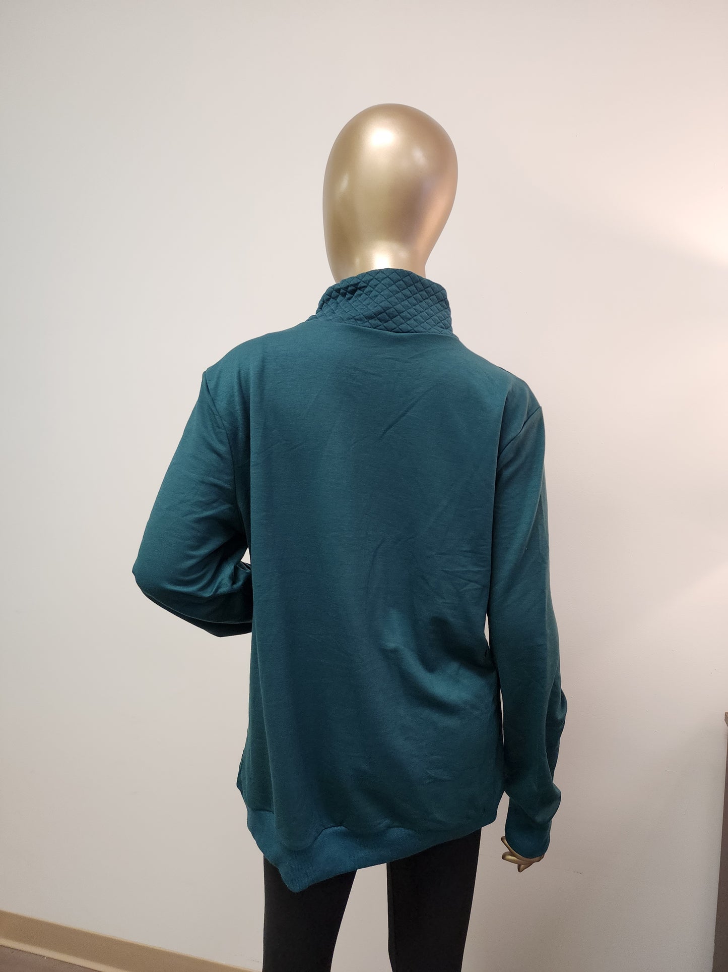 Pullover: Quilted Quarter Zip w/ Front Pocket