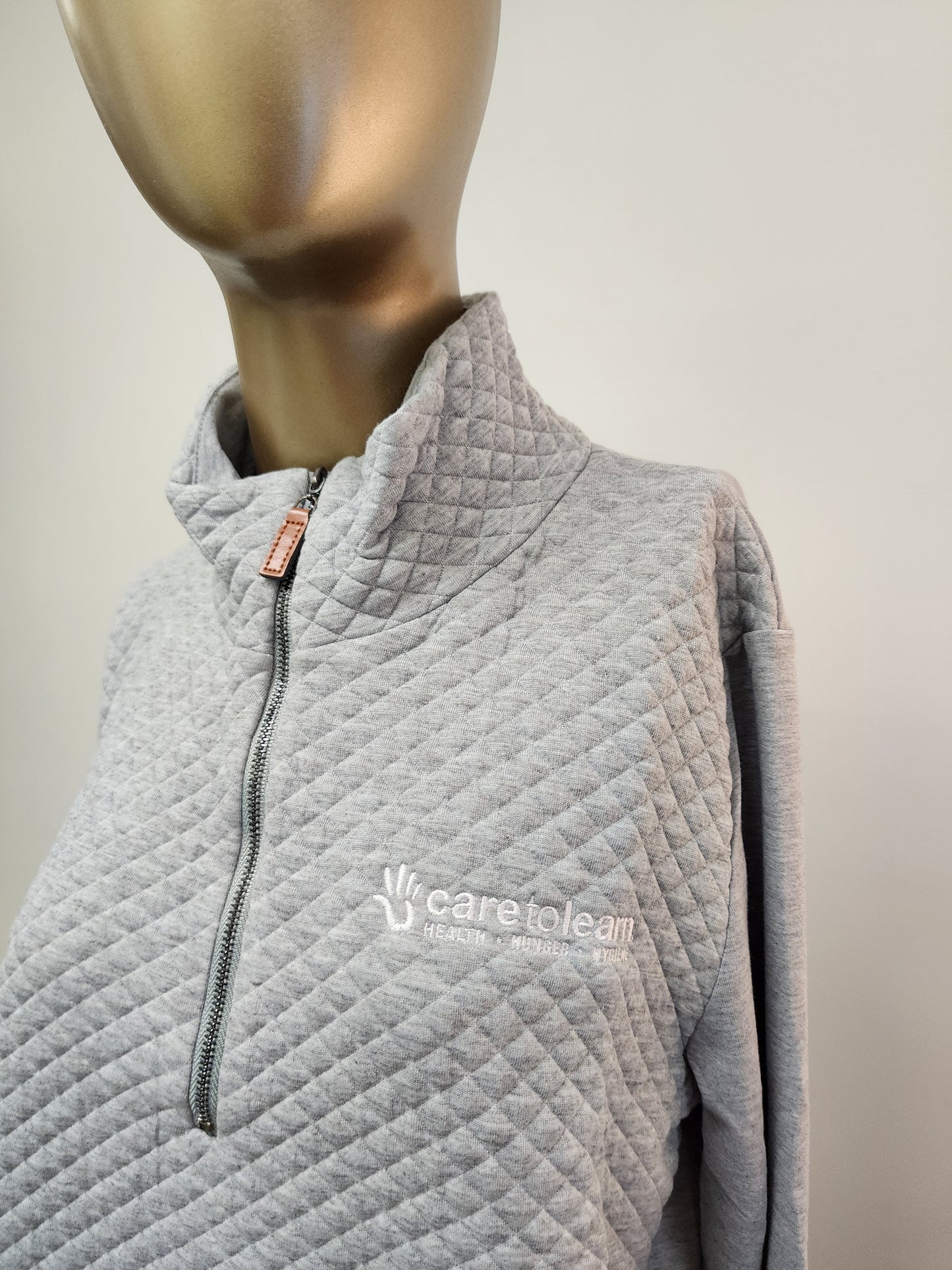 Pullover: Quilted Quarter Zip with Front Pocket
