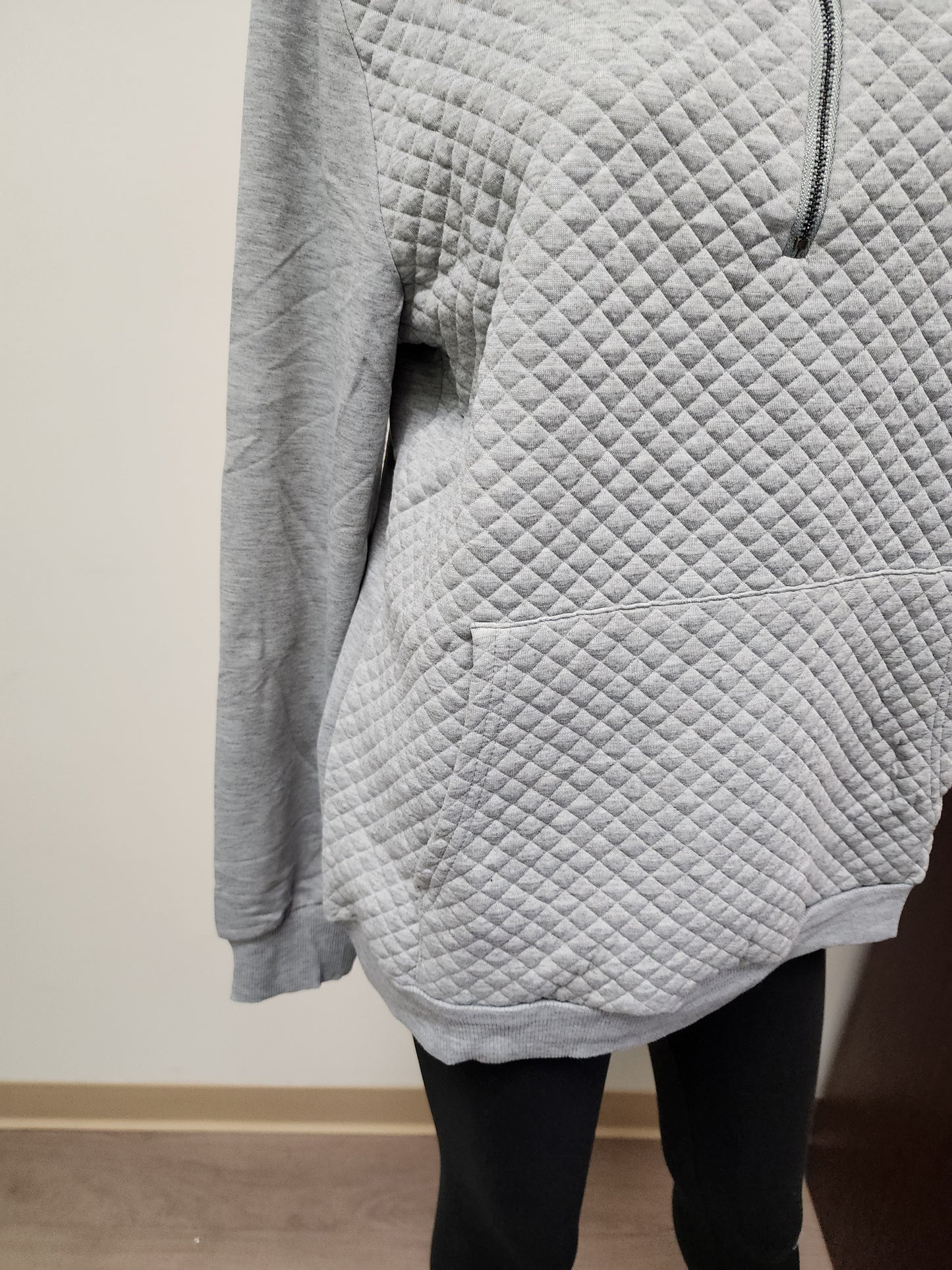 Pullover: Quilted Quarter Zip with Front Pocket