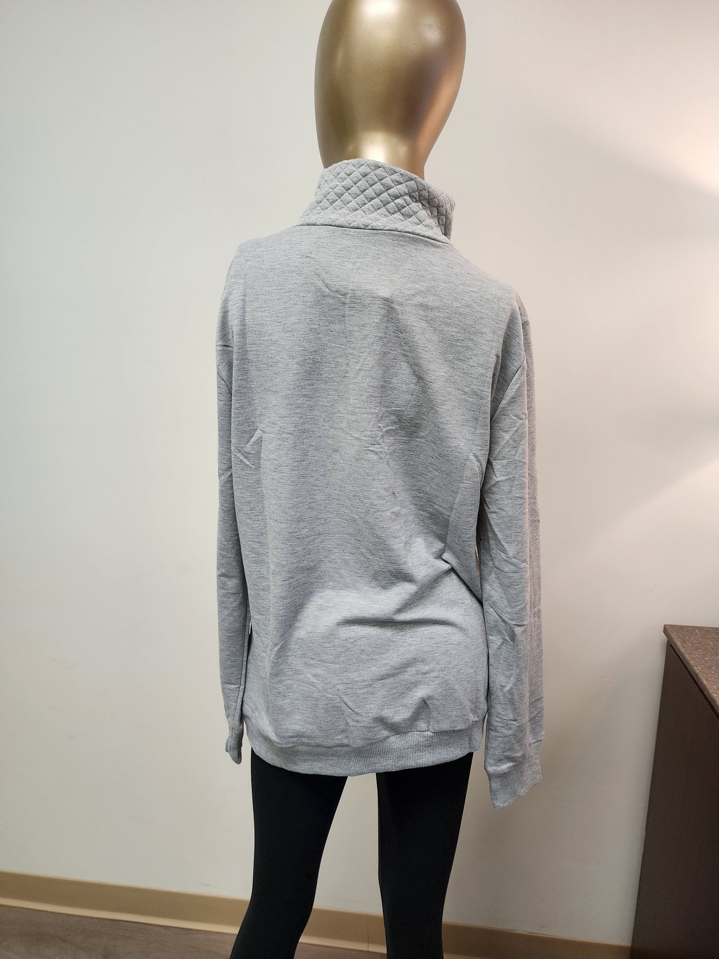 Pullover: Quilted Quarter Zip with Front Pocket