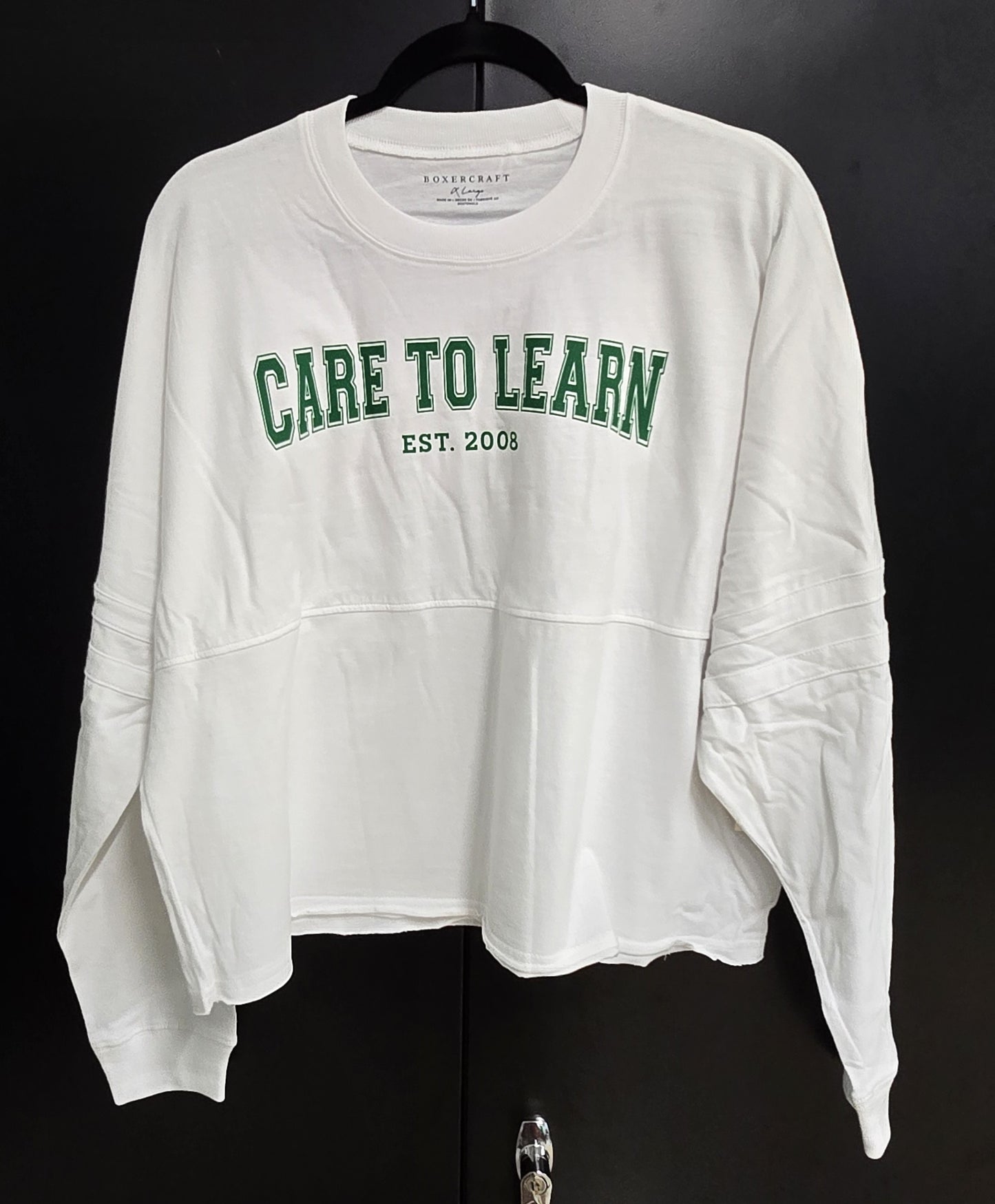 Shirt: White Long Sleeve Crop with CTL