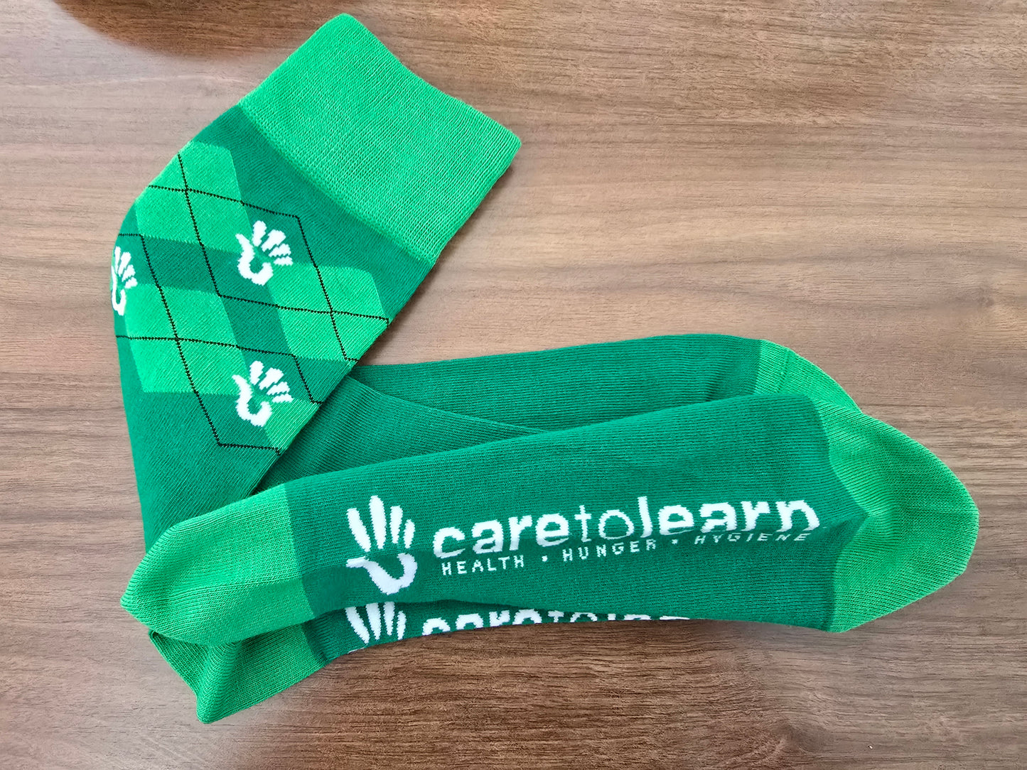 Socks - Argyle Care to Learn Print
