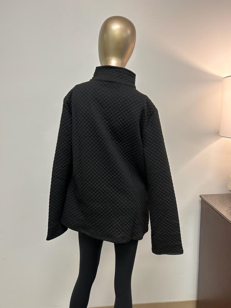 Pullover: Quilted with Button Neck