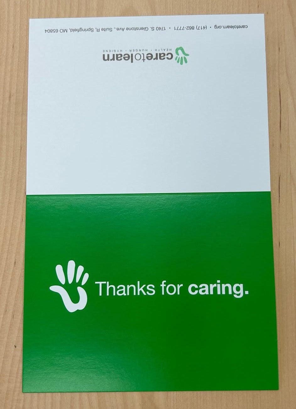 Note Card: 'Thanks for Caring' Folded Card