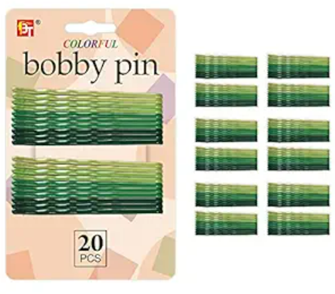 Bobby Pins: Set of 20 Ombre Green