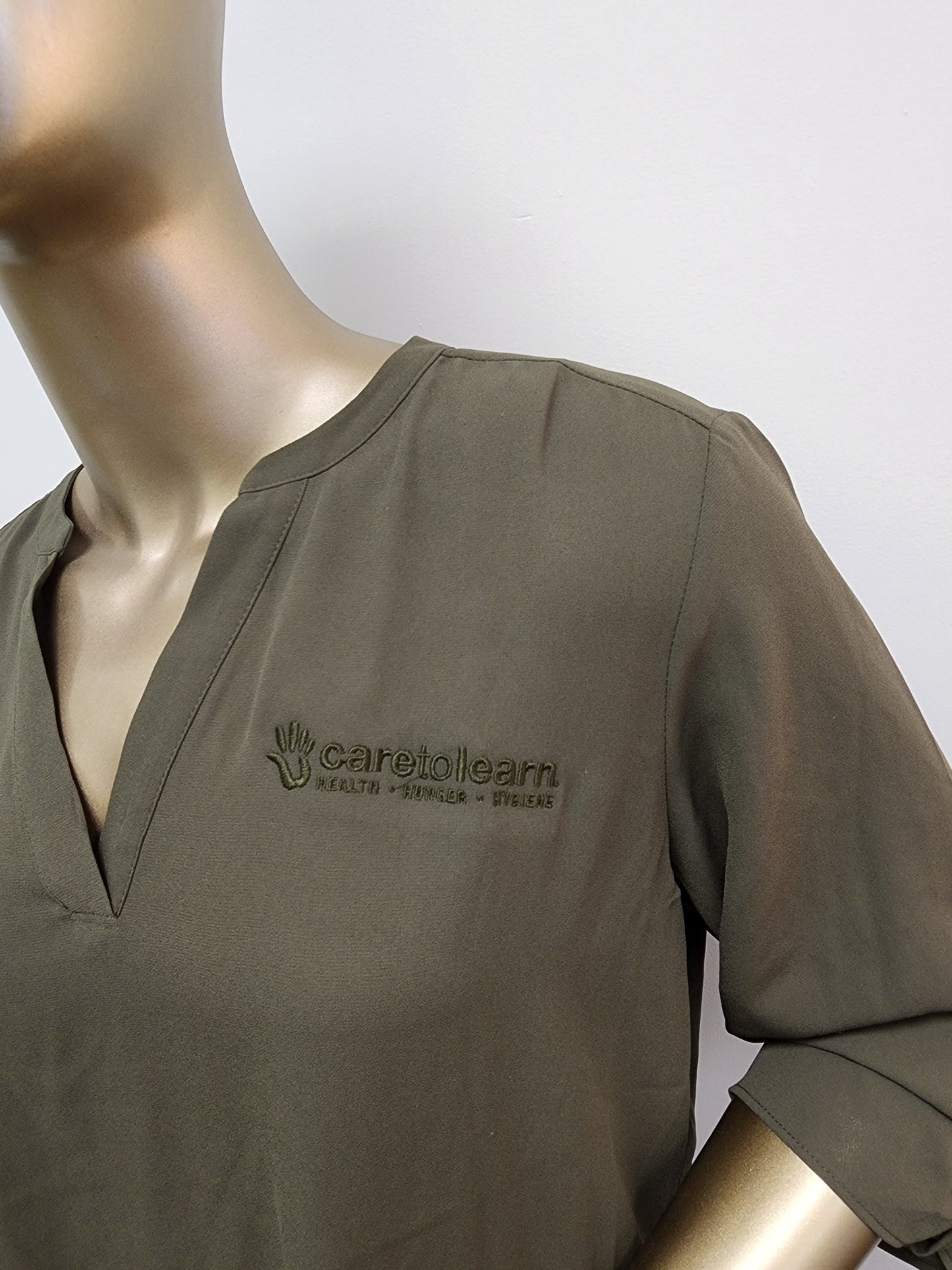 Tunic: Olive Green 3/4 Sleeve Port Authority