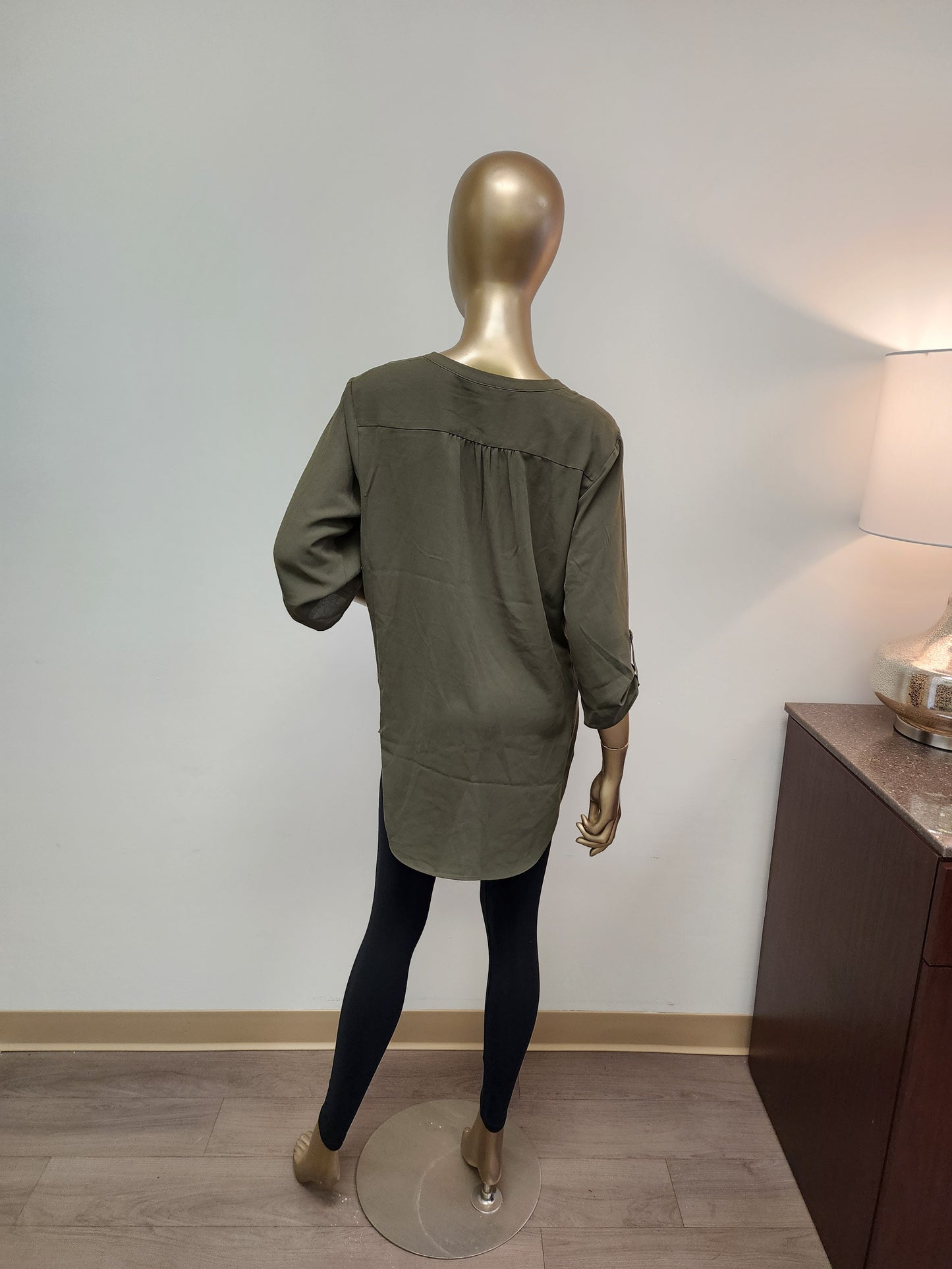 Tunic: Olive Green 3/4 Sleeve Port Authority