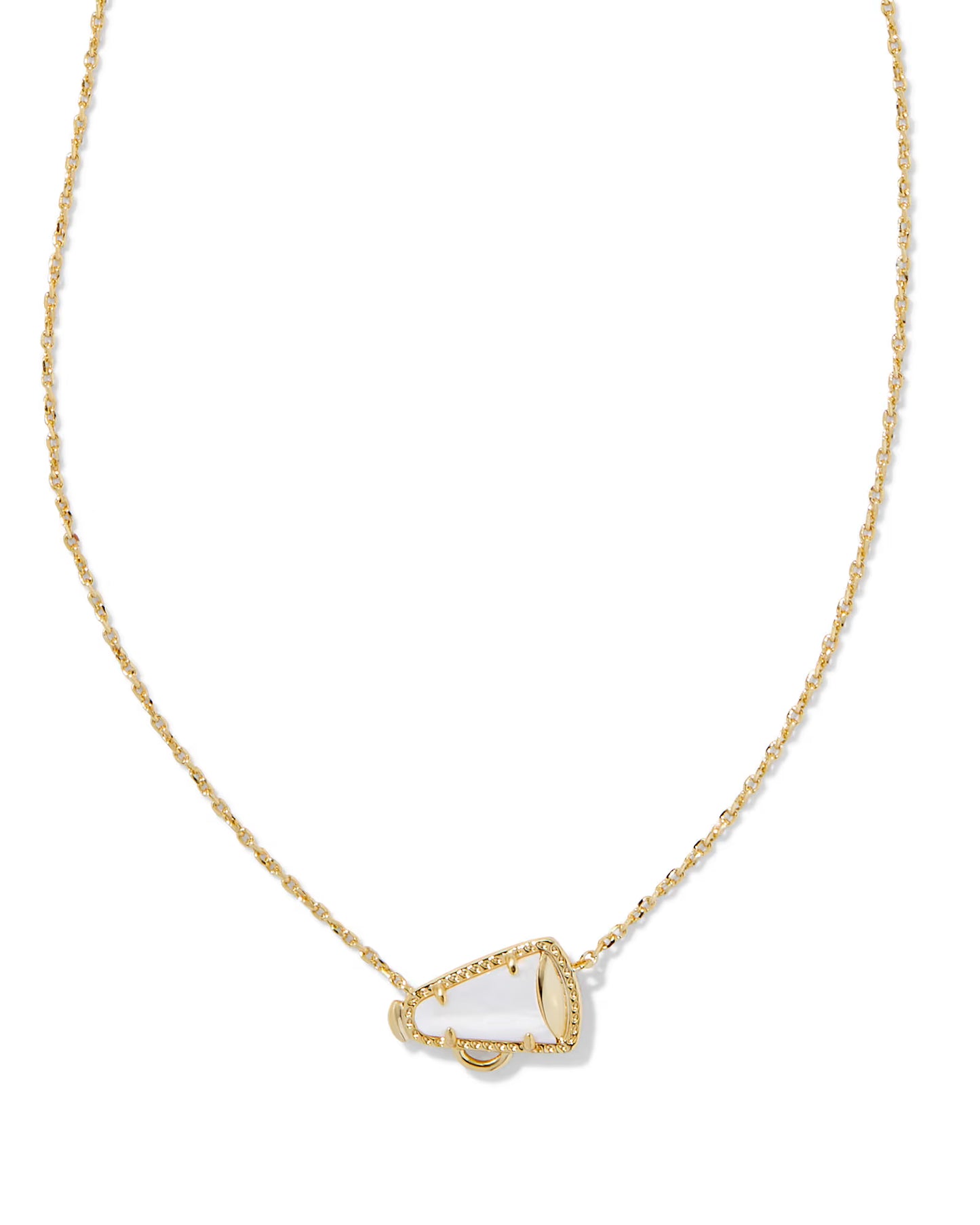 Kendra Scott White Mother of Pearl Megaphone Necklace
