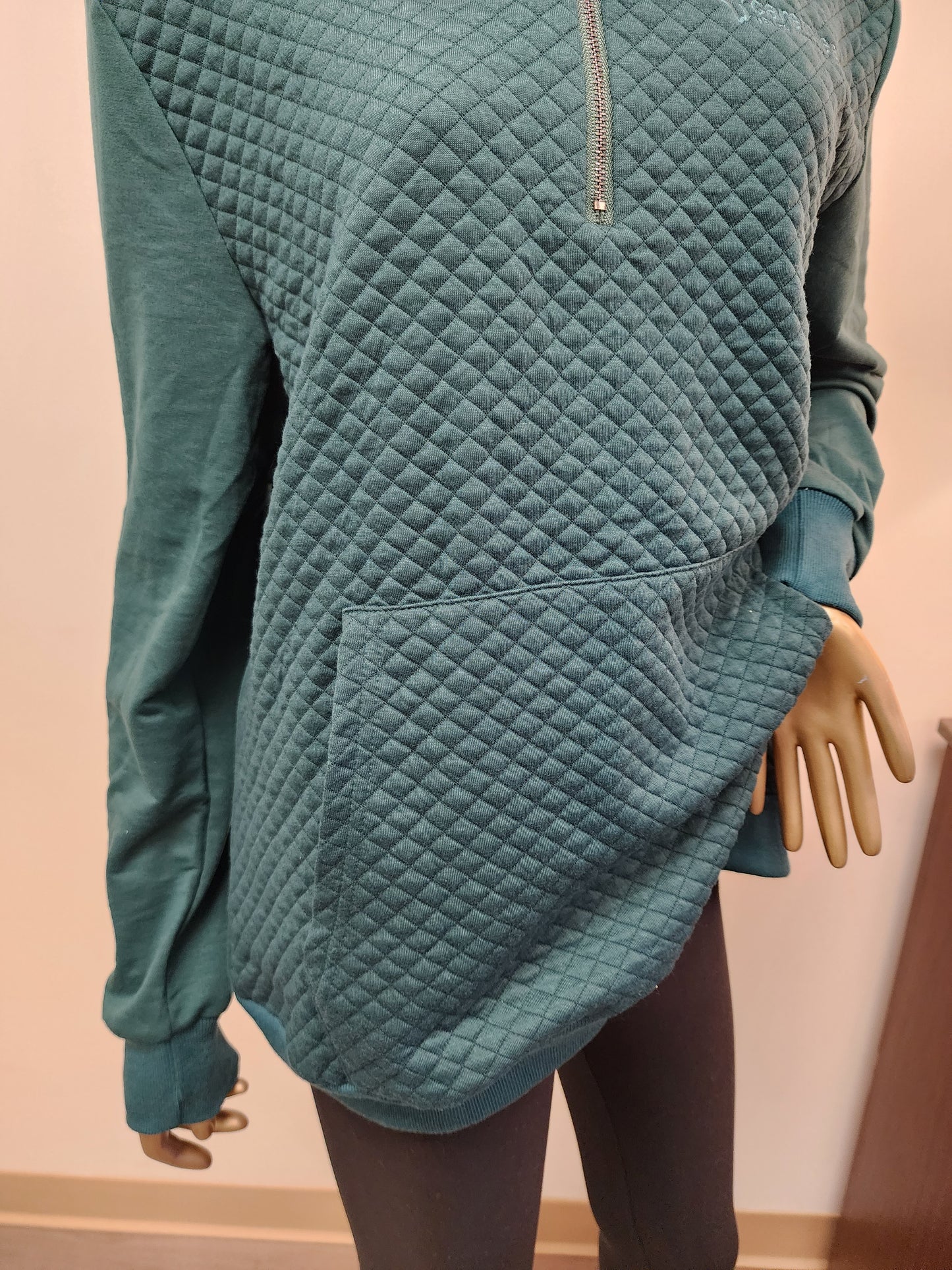 Pullover: Quilted Quarter Zip w/ Front Pocket