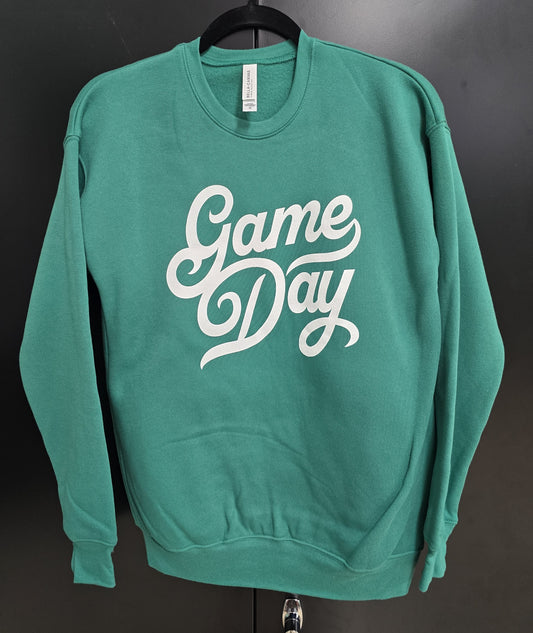 Sweatshirt: Game Day Green with White Script