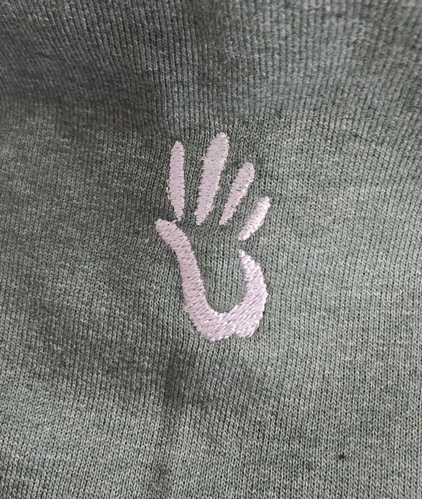 Sweatshirt: Care to Learn Neck Detail Sage Green