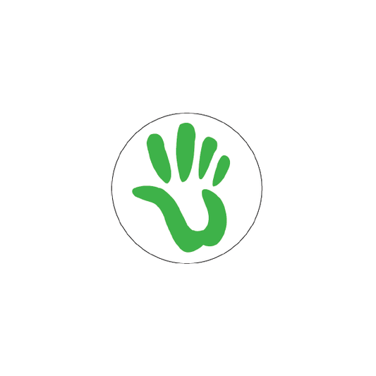 Sticker: Circle with Care to Learn Hand 1 inch strip