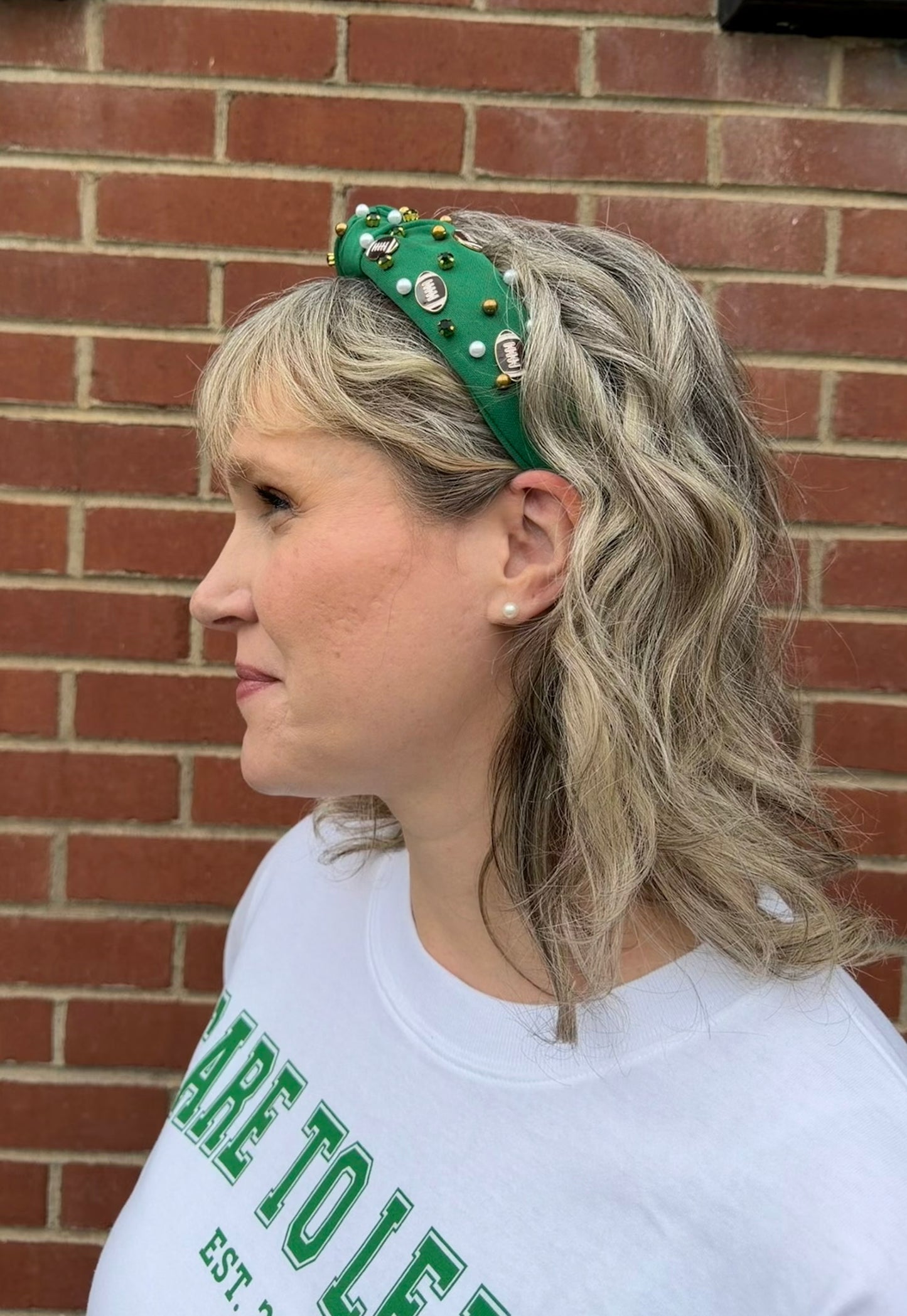 Headband - Football Pearled