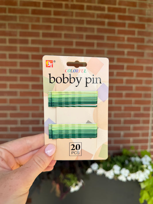 Bobby Pins: Set of 20 Ombre Green