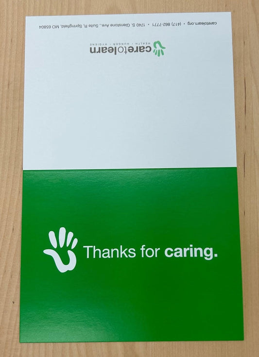 Note Card: 'Thanks for Caring' Folded Card