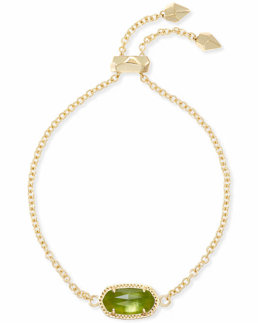 Kendra Scott Lime Green Peridot Elaina Adjustable Chain Bracelet